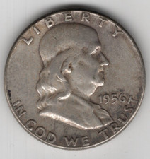 1956 P FRANKLIN HALF DOLLAR 90% SILVER 50¢ PHILADELPHIA UNITED STATES OF AMERICA