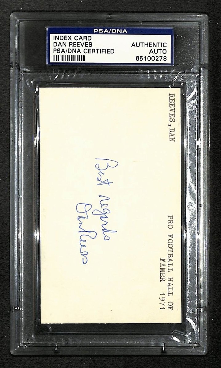 Dan Reeves Signed/Autographed Rams HOF Index Card PSA/DNA 212412
