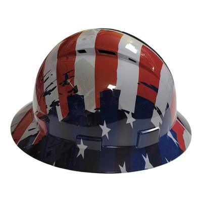 American Flag Full Brim Hardhat 