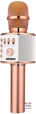 Wireless Bluetooth Karaoke Microphone,3-in-1 Portable Handheld Rose Gold