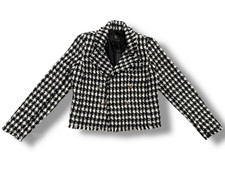 House of Harlow 1960 Tweed Cropped Blazer Black White Plaid Women's Size S NWT