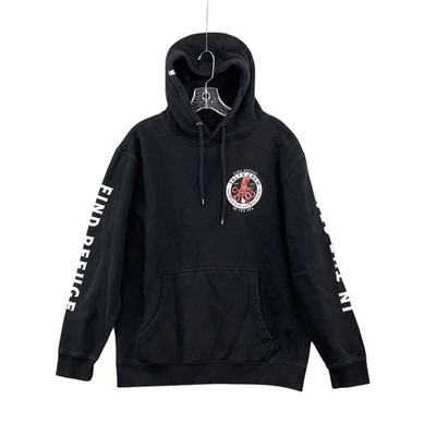 Salty Crew Hoodie Mens Medium Black Octopus Graphic Refuge Skate Surf Academia