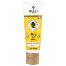 Natural Mineral Sunscreen Cream, For Face, 50 SPF, 1.35 fl oz 40 ml 