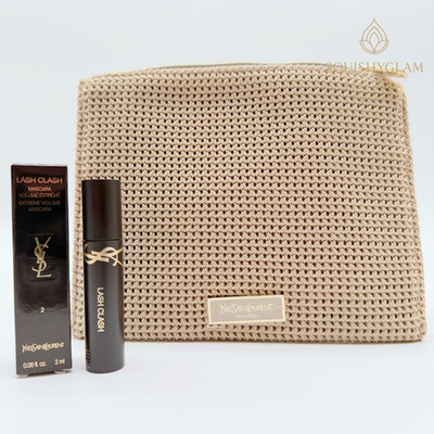 YSL Lash Clash Mascara Brown Mini 2ml + YSL Makeup Bag