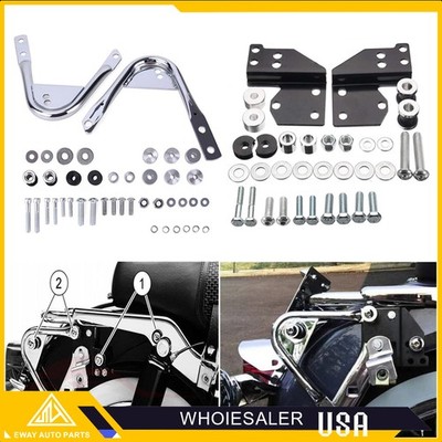 For 97-08 Harley Touring Quick Detach Sissy Bar+Tour Pack Mount Rack Docking Kit