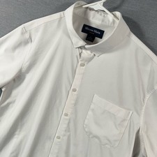Mizzen Main Leeward Shirt Mens XL Tall White Solid Button Up Trim Fit READ