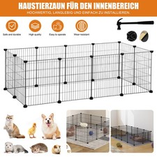 Freigehege Kaninchen DIY-Kleintiergehege Welpenauslauf mit T&uuml;r 142x72x36cm DHL