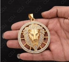 Fantasia Sorpresa Regalo per Uomo Giorno Cerchio di Leone Ciondolo Testa Argento 925