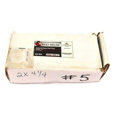 (Lot of 46) Best Welds 2'' x 4.25'' Hardened Glass Lens Welding Filter Plate #5