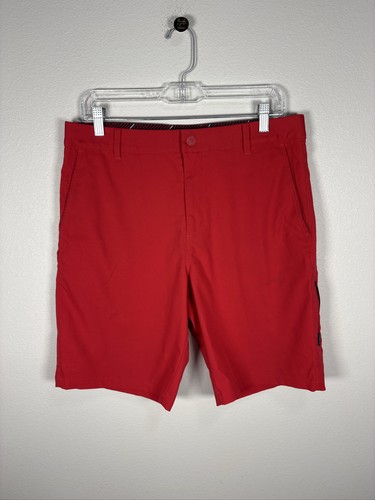 Puma Volition America Golf Shorts Mens Red Performance Flat Front Size 32