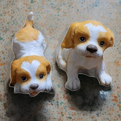 VTG HOMCO #1407 Ceramic Cocker Spaniel Figurines Set Of 2, Preowned