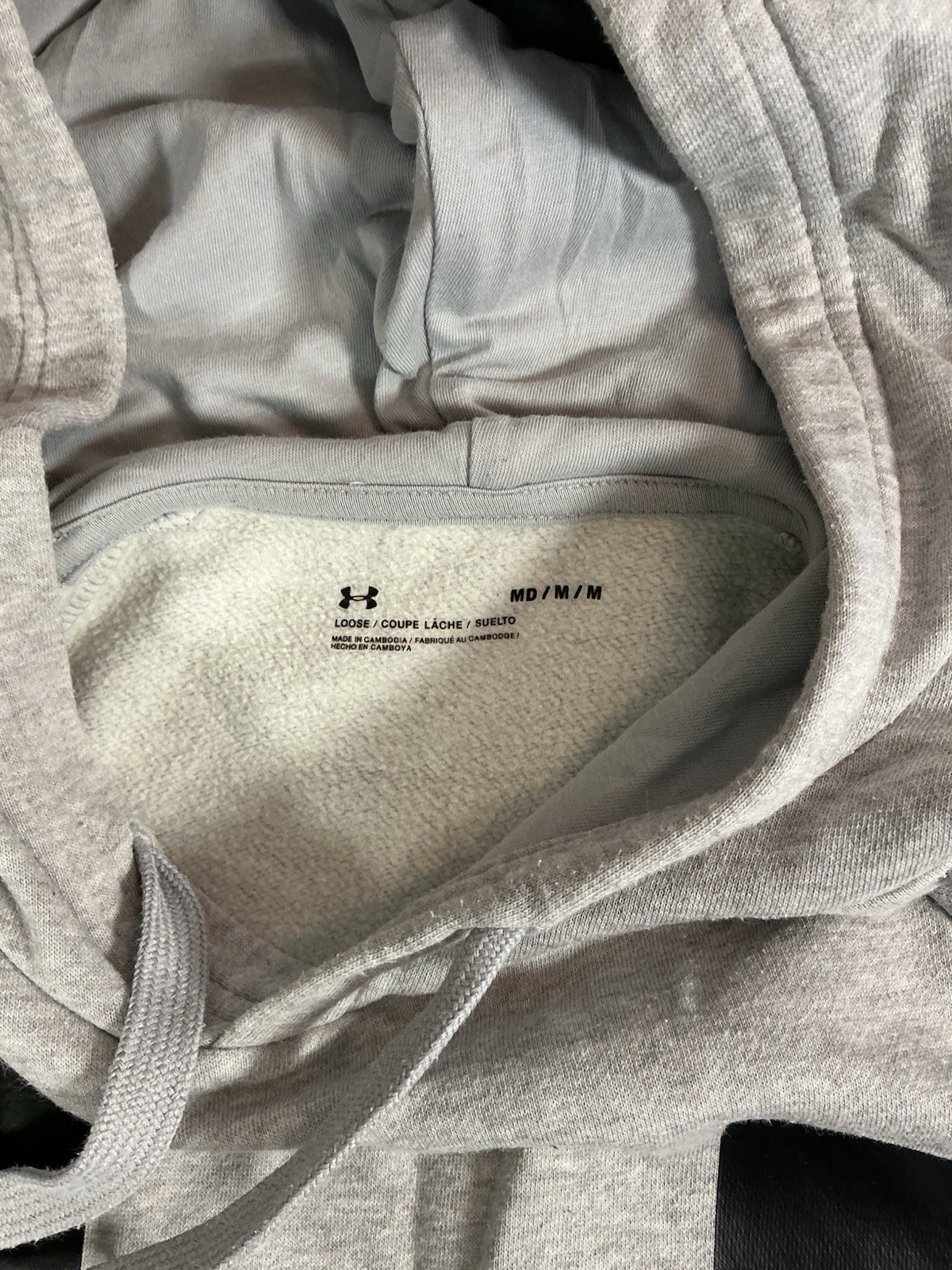 Under Armour Mens Hoodie Hoody Grey Size Medium image 2