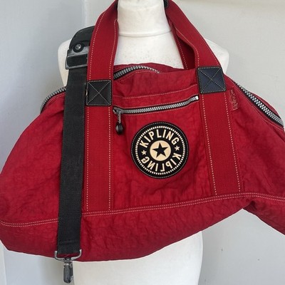 Kipling Holdall Classic Red Y2K 90 s Style XL Duffle Bag Weekend Away Bag