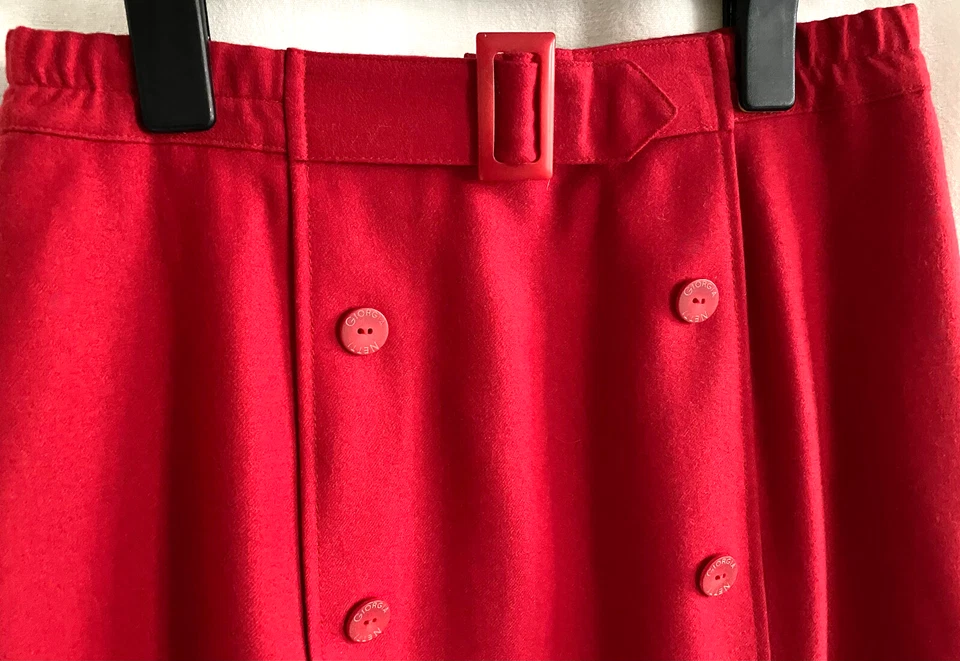 Jupe rouge Giorgia Netti drap pur laine vierge doublée taille 42 Made in Italie - Photo 4/4