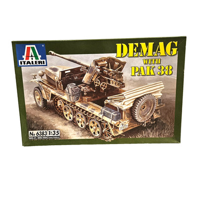 1/35 ITALERI DEMAG W/ PAK 38 #6383 DISCOLORED DECAL, PARTS COMPLETE MODEL