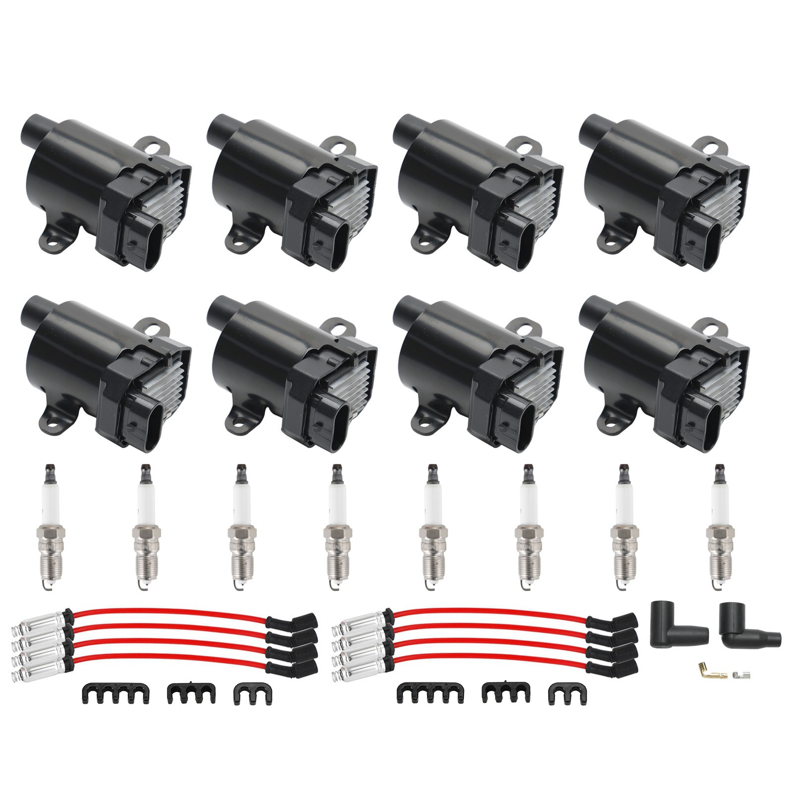8Pack Ignition Coil+Spark Plug+Wires Set UF262 For Chevy Silverado 1500 2500 GMC