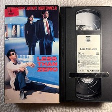 Less Than Zero VHS 1987 Robert Downey Jr. Ex Rental