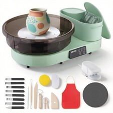 Pottery Wheel for Adults, 14" and 11" Turntables, 450W Electric Table Top Potter