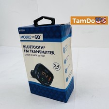 Mobile To Go Bluetooth FM Transmitter Car Adapter  QC 3.0  2.4A Dual USB