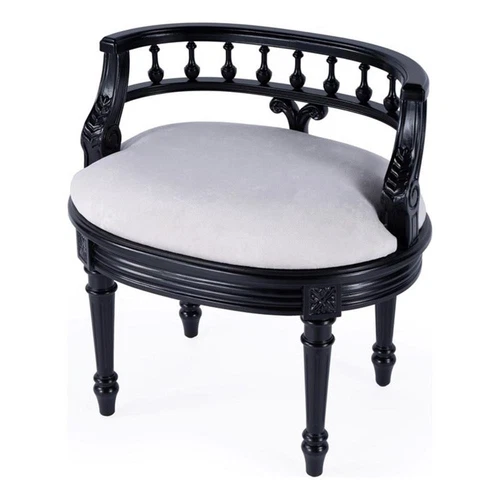 Butler Specialty Company Hathaway Upholstered 22.5"W Vanity Seat -Black Licorice - Picture 1 of 8