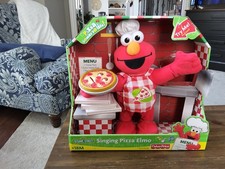 SINGING PIZZA ELMO Plush Toy Sesame Street Fisher Price Doll 2007 - READ
