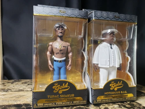 NEW Set of 2 Funko Gold 5" Rocks Notorious B.I.G. And Tupac Shakur Figures
