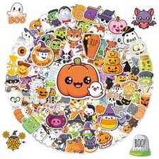 Halloween Stickers - 100 Pcs Halloween Party Favors Vinyl Cute Halloween