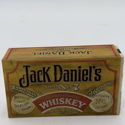 Vintage Jack Daniels Old No 7 Whiskey Matchbox & Matches Metal Cover Ad