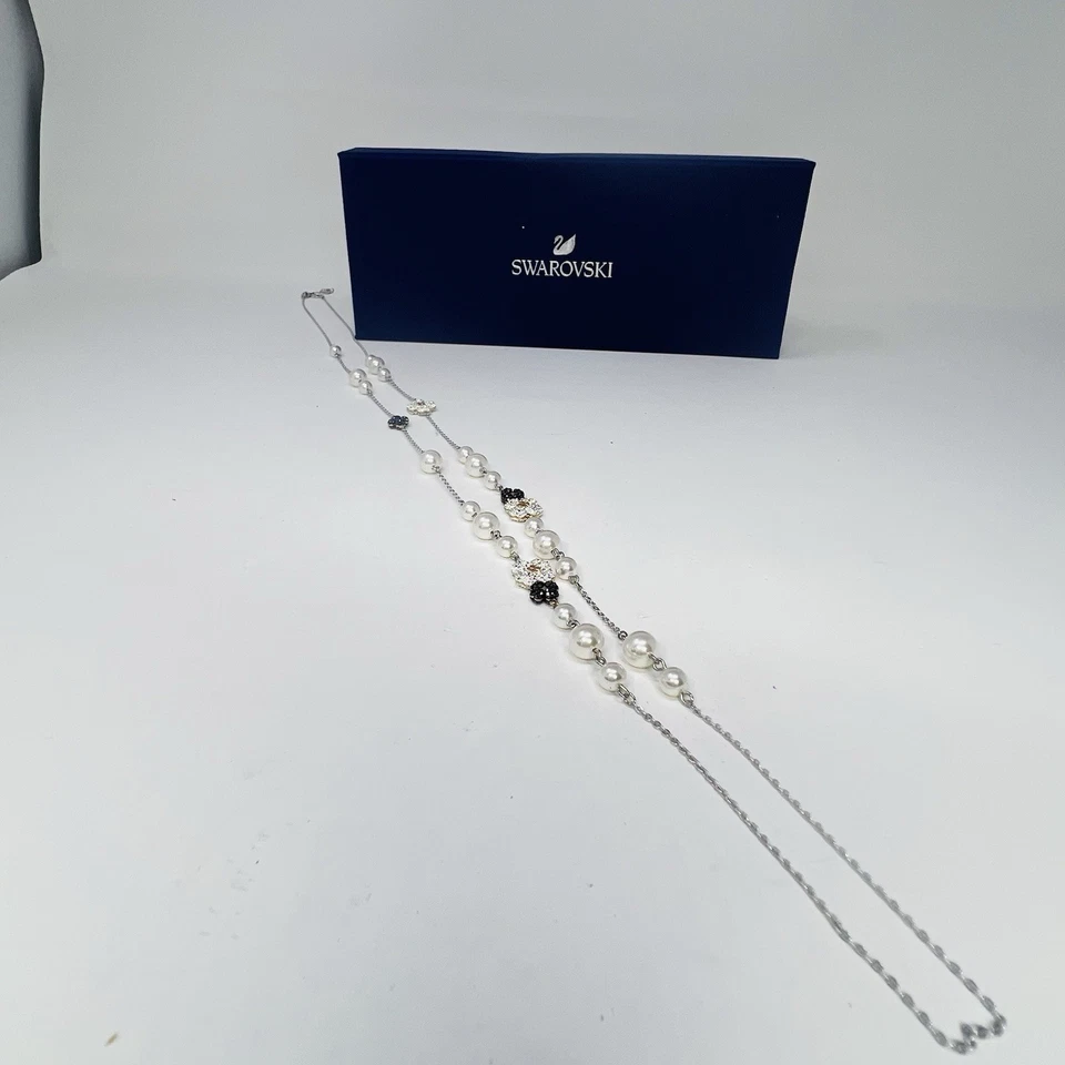 Swarovski Crystal long Necklace  Flowers And Pearls 47673009 MIB - Image 4 of 4