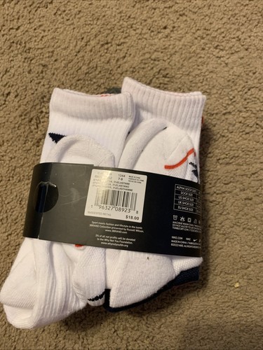 Nike 3Brand Boys 6 Pack Crew Cushioned Socks Size S Shoe (3Y-5Y) Red Black White - Picture 3 of 3