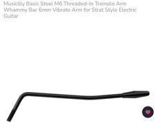 Steel M6 Threaded-In Tremolo Arm for Strat Style Electric Guitar