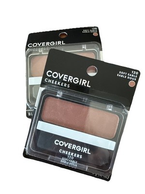 Covergirl Cheekers Blush ~ 120 Soft Sable Blush ~ 3g/.12oz X 2 ~ NIP