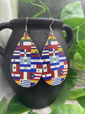 3” Silver-Tone Earring Set Hispanic Heritage Month New Free Ship