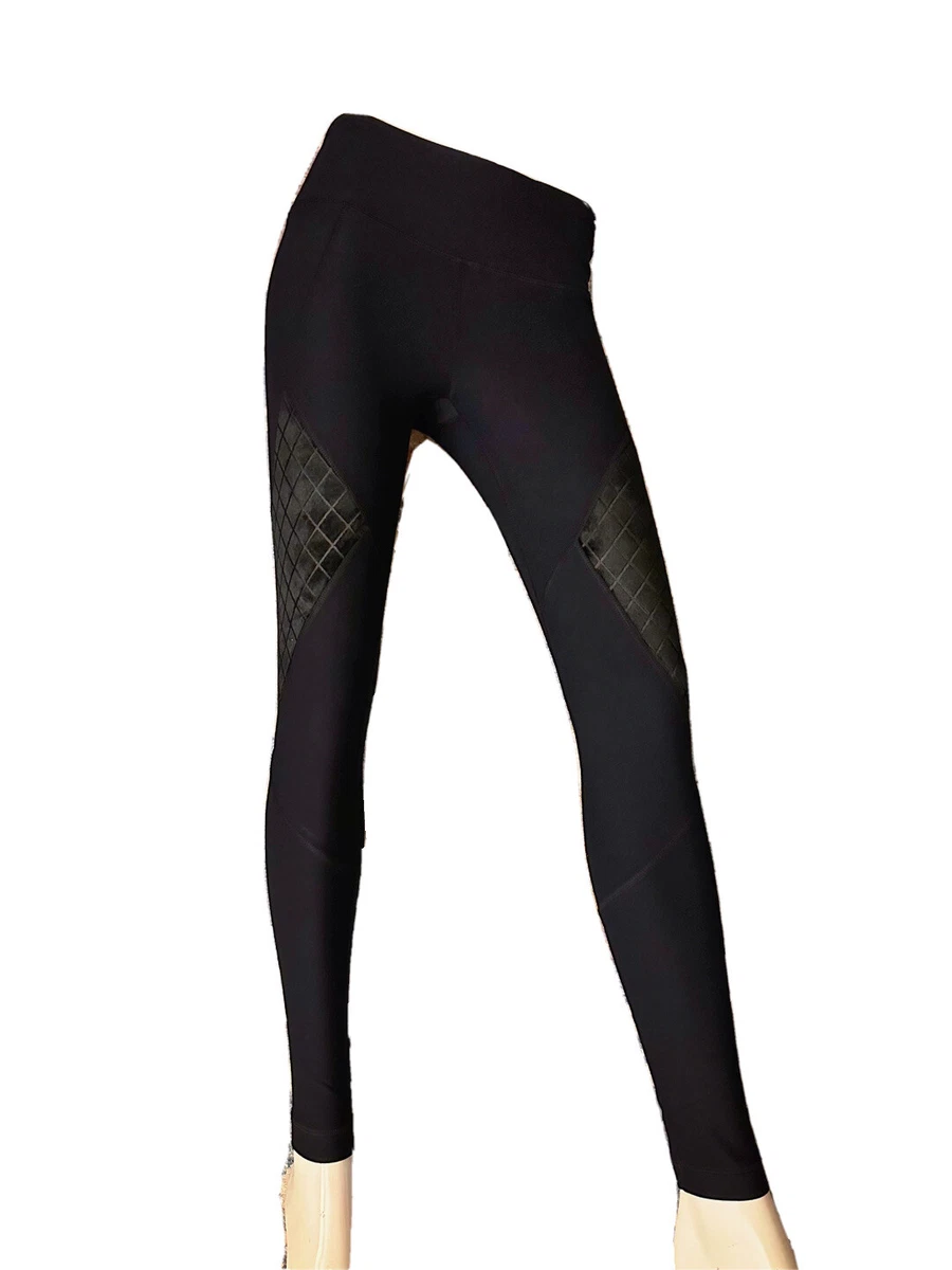 90 Degrees High Waist Mesh Panel Leggings in Black