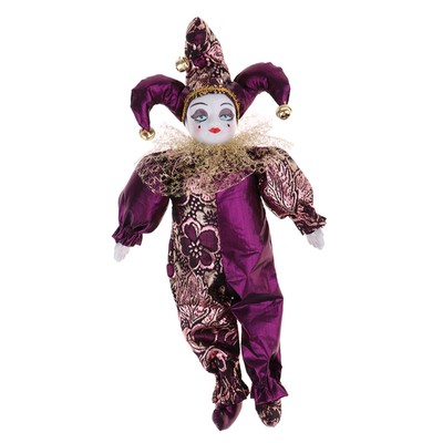 Porzellanpuppen Sammlerstück 6 Zoll Höhe Harlekin Kostüm,