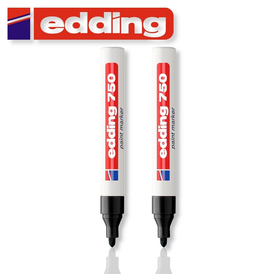 Edding 750 Schwarz Lack Glanzlack glänzend permanent Marker 2 Stk.