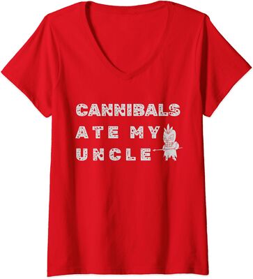 Cannibals Ate My Uncle Biden Trump Saying Funny Ladies' V-Neck Tshirt