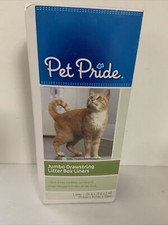PET PRIDE JUMBO DRAWSTRING LITTER BOX LINERS QUICK AND EASY REMOVAL 5 COUNT NEW
