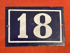 18 numéros de maison émaillés bleus et blancs français originaux achetés en France