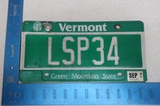 Vermont VT License Plate Tag Vanity 1991 91 Initials L S P 3 4 LSP34 #2
