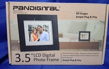 Pandigital PAN3502W02 3.5" Digital Photo Picture Frame (Black) Used has Box.