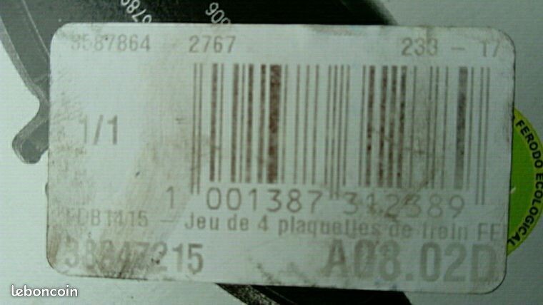 Plaquettes de frein Ferodo Peugeot 406 pour éliminer les sifflements au freinage