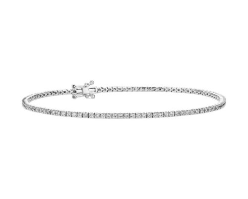 1.57 Carat Natural Diamond Tennis Bracelet 14K White Gold 7 inch GIA Certified