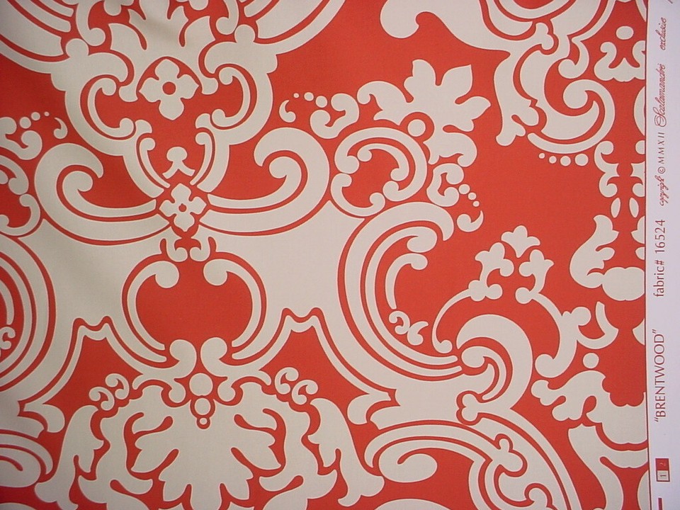 Tissu D'Ameublement Scalamandre Bellaire Treillis Corail - Jacquard Italien - 3 Yards