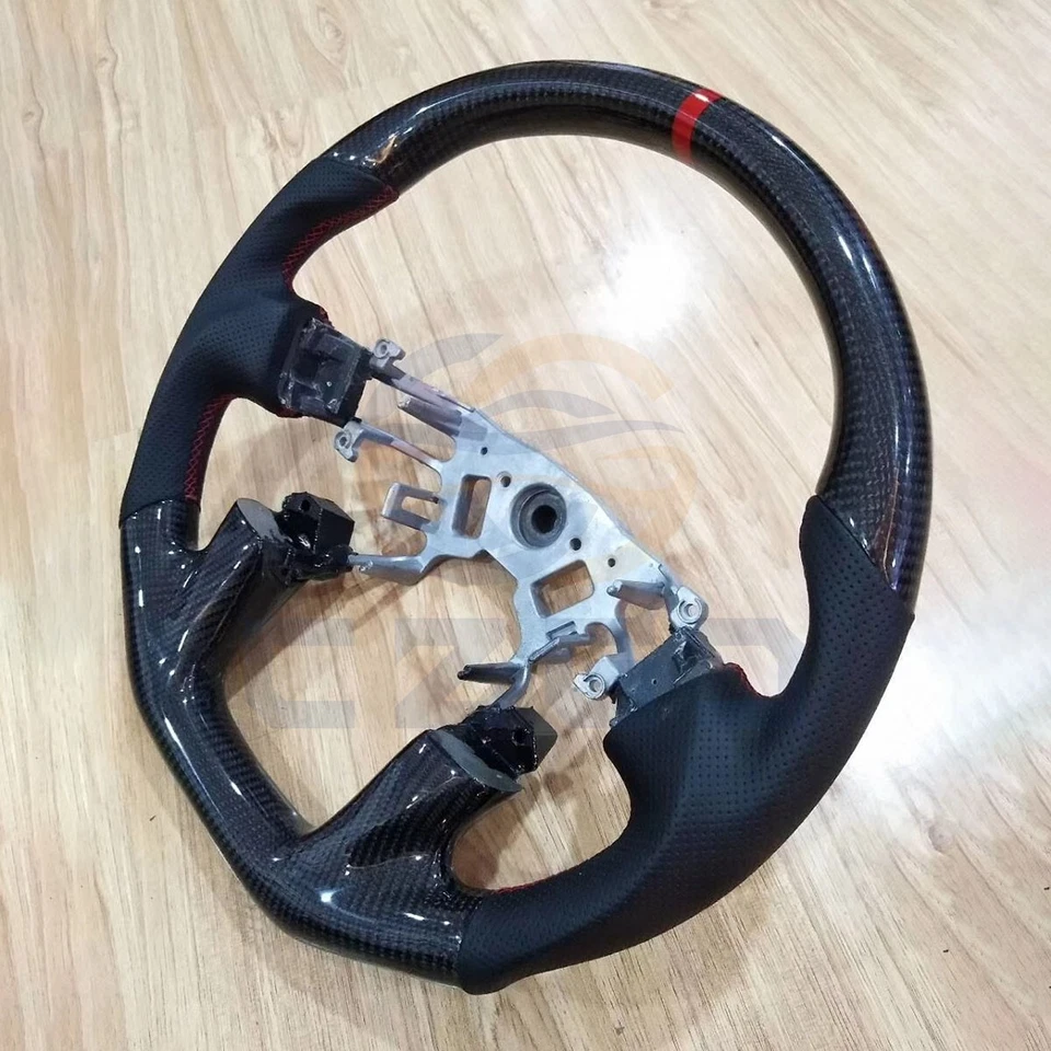 Volante de fibra de carbono real para Nissan Titan ARMADA 2013-2017 con calefacción Foto 4 de 4
