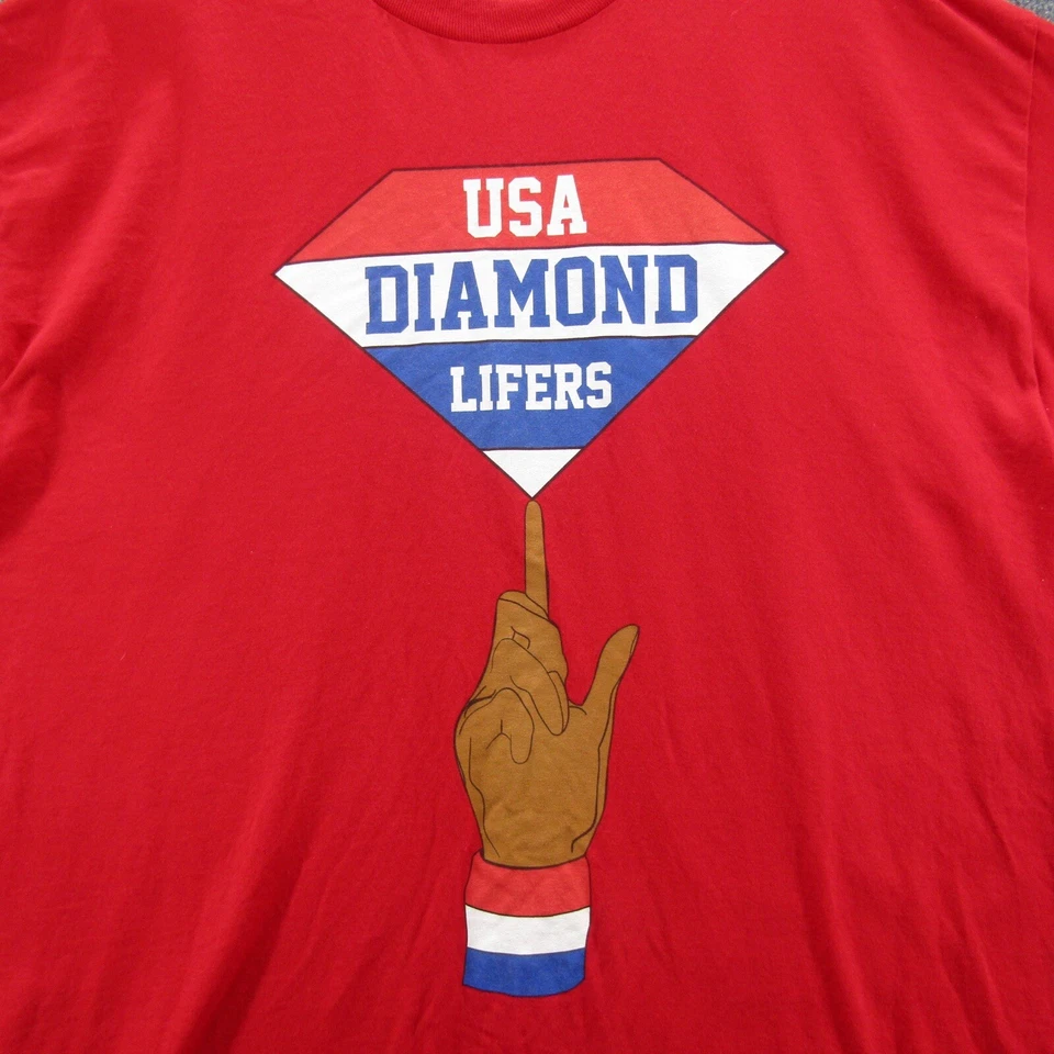 Рубашка Diamond Supply Co. USA Diamond Lifers Harlem Globe Trotters размер XL красная - Изображение 4 из 4