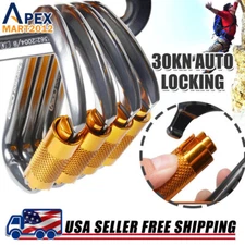 30KN Heavy Duty Auto Locking Climbing Carabiner Aluminum D Ring Clips Twist Lock
