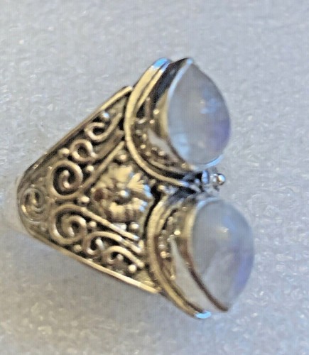 BALI LEGACY 6.00 ctw Kuisa Rainbow Moonstone Ring 7 Sterling Silver 8.50 Grams - Picture 3 of 9