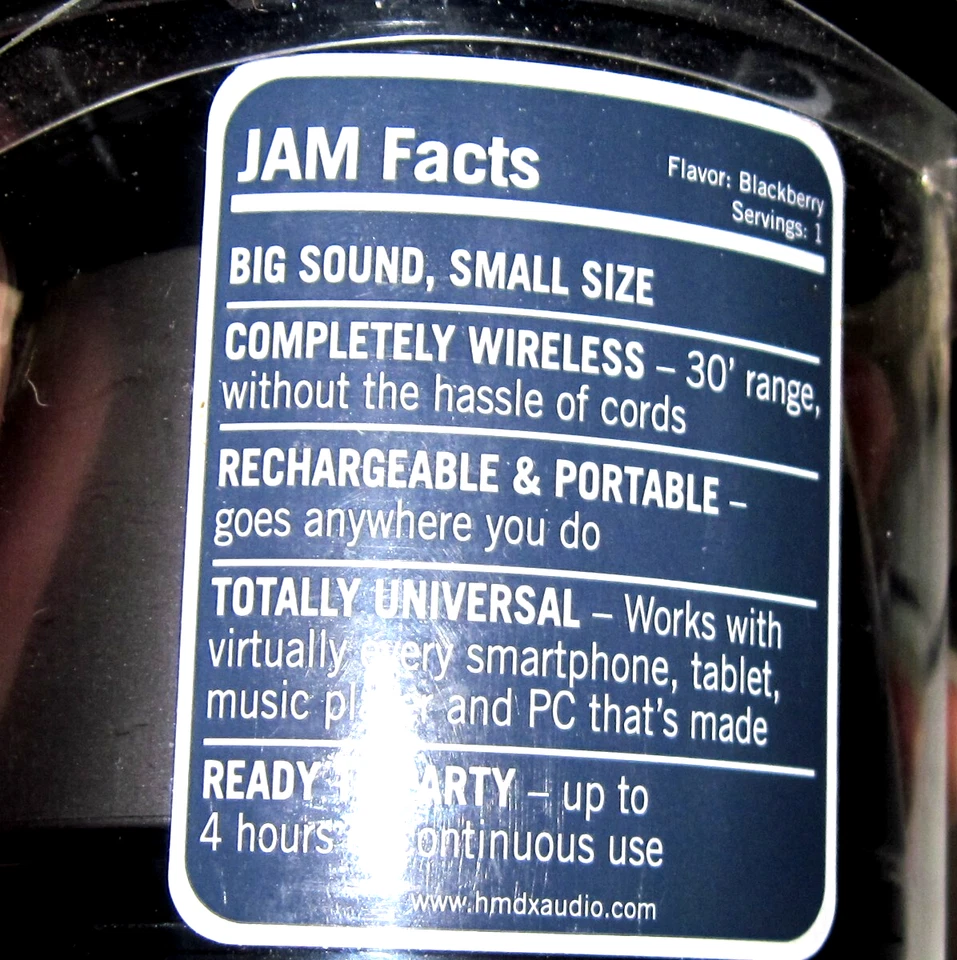 BLUETOOH WIRELESS SPEAKER, JAM HMDX CLASSIC, GREY. NEW WITH FAST SHIPPING - Image 2 of 4