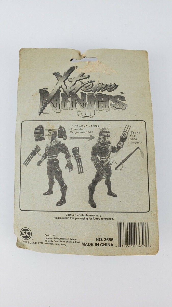 VTG Sunco Xtreme Ninja 2002 Poseable Action Figure Blue W/ Weapons